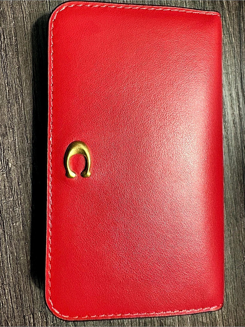 COACH RETAIL BRAND BEW POPPY RED ESSENTIAL SLIM CARD CASE